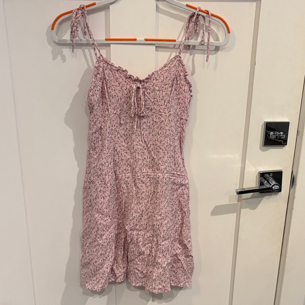 Dress Forum Pink Floral Tie-Shoulder Chemise